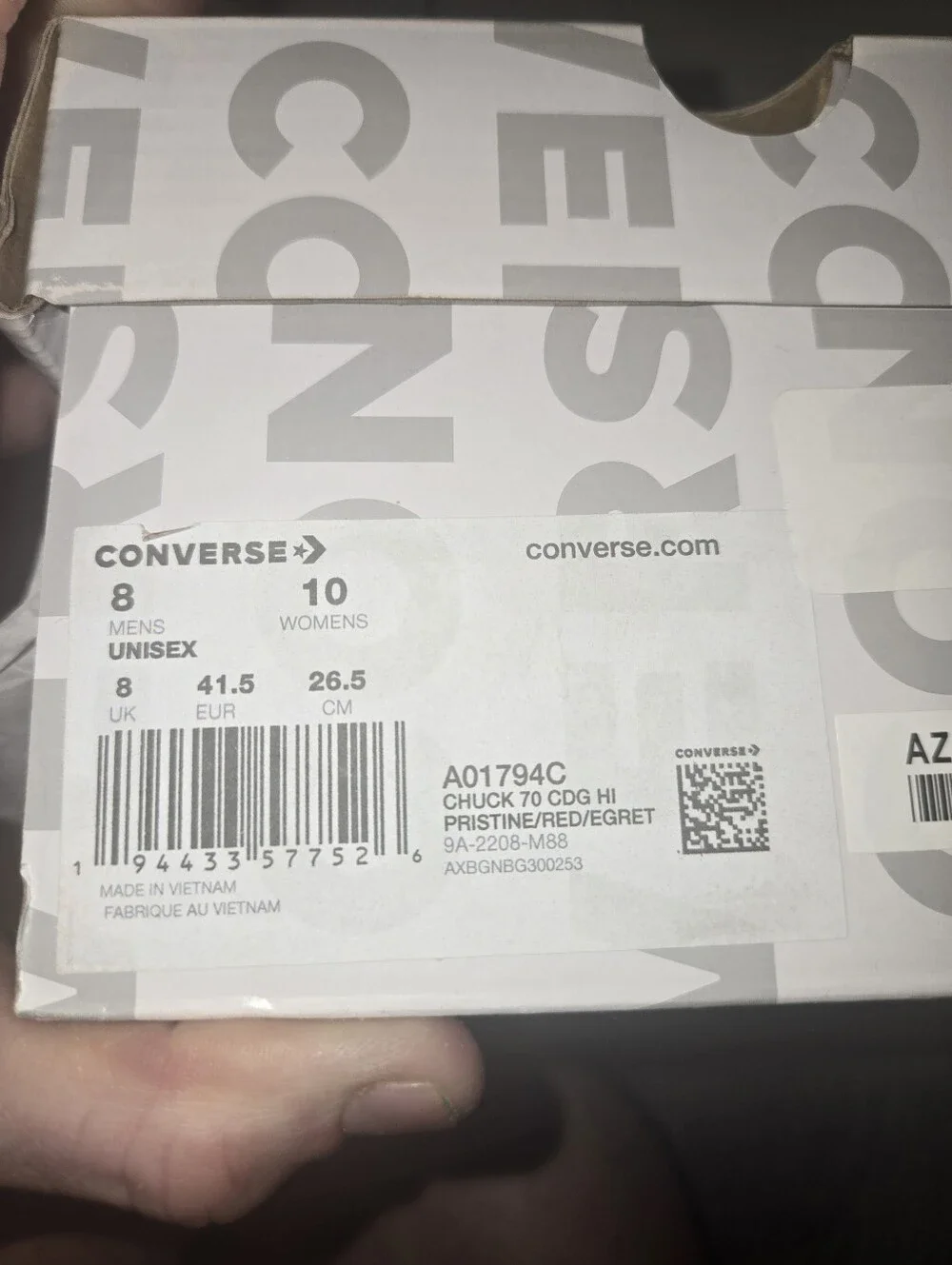 NWT Converse x Comme des Garcons PLAY Chuck 70 Hi: Men’s 8 / Women’s 10 - Picture 10 of 10